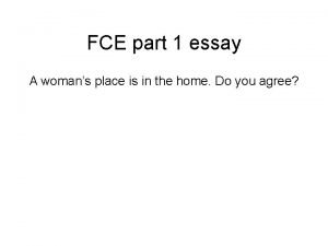 Fce essay