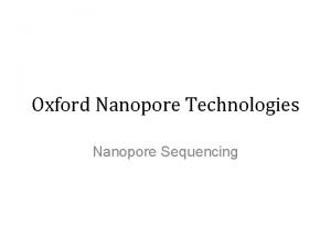 Oxford nanopore