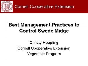 Cornell Cooperative Extension Best Management Practices to Control