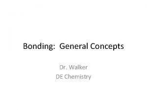 Bonding General Concepts Dr Walker DE Chemistry Bonding