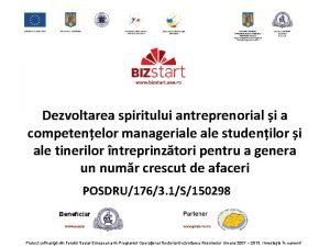 Dezvoltarea spiritului antreprenorial i a competenelor manageriale studenilor