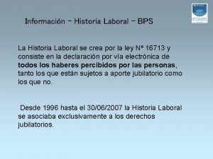 Historial laboral bps