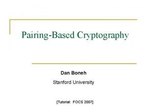 Cryptography stanford