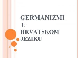 Germanizmi u hrvatskom jeziku