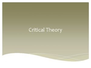 Conflict critical theory