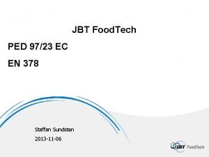 JBT Food Tech PED 9723 EC EN 378