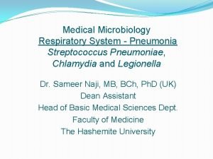 Medical Microbiology Respiratory System Pneumonia Streptococcus Pneumoniae Chlamydia