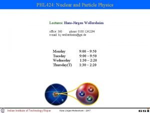 PHL 424 Nuclear and Particle Physics Lectures HansJrgen