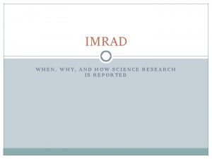 Imrad meaning