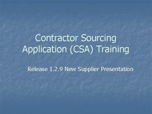 Contractor sourcing application