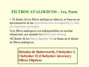 Filtros analogicos