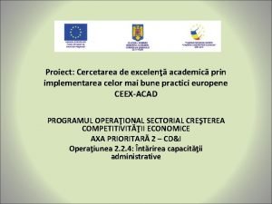 Proiect Cercetarea de excelen academic prin implementarea celor