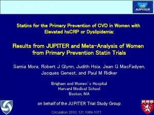 Statins for the Primary Prevention of CVD in