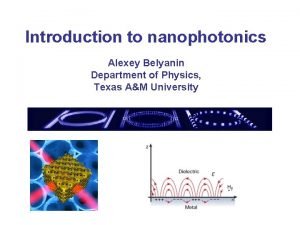 Introduction to nanophotonics