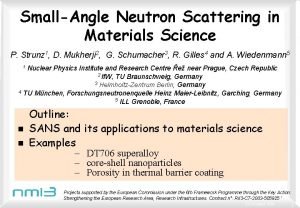 SmallAngle Neutron Scattering in Materials Science P Strunz