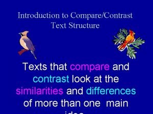 Signal words for compare and contrast text structure