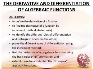 Differentiate algebraic function