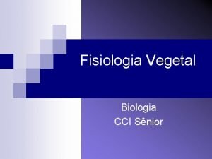 Fisiologia Vegetal Biologia CCI Snior Conduo de Seivas