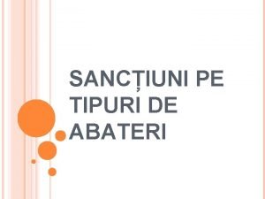 Sanctiuni pe tipuri de abateri