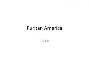 Puritan clothing 1600