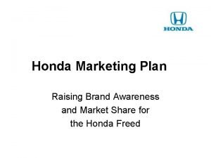 Honda marketing plan