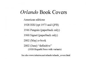 Orlando Book Covers American editions 1928 HBJ rpt