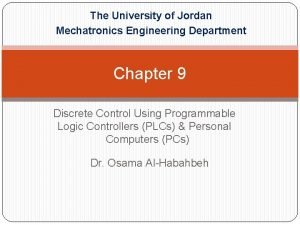 The University of Jordan Mechatronics Engineering Department Chapter