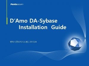 DAmo DASybase Installation Guide 2013 04 1 DAmo