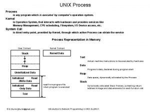 UNIX Process is any program which is executed