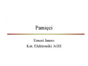 Pamici Ernest Jamro Kat Elektroniki AGH Pamici klasyfikacja