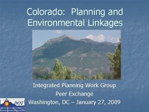 Planning & environmental linkages
