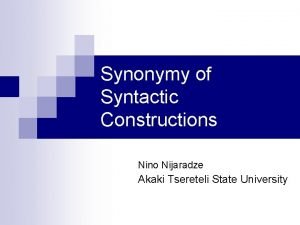 Nino constructions