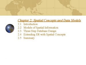 Chapter 2 Spatial Concepts and Data Models 2