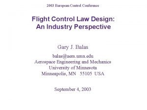 Control law design