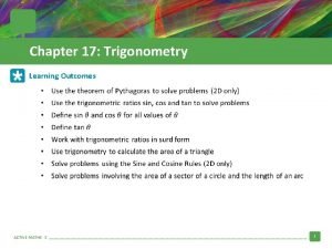 Learning outcomes of trigonometry