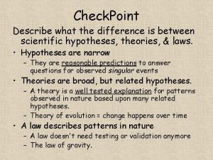 Check Point Describe what the difference is between