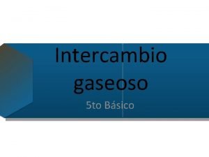 Intercambio gaseoso 5 to Bsico OBJETIVO Conocer el