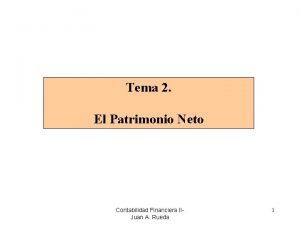 Tema 2 El Patrimonio Neto Contabilidad Financiera IIJuan