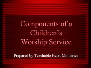 Children's worship service outline