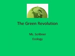 Benefits of green revolution