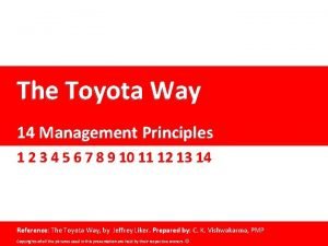 The Toyota Way 14 Management Principles The Toyota