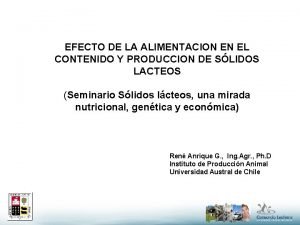 EFECTO DE LA ALIMENTACION EN EL CONTENIDO Y