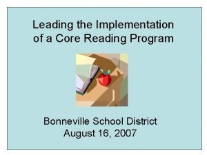 Core reading program