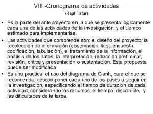 Cronograma de actividades