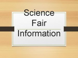 Science Fair Information Introduction All Stockbridge Middle School