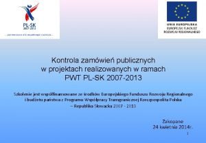 Kontrola zamwie publicznych w projektach realizowanych w ramach