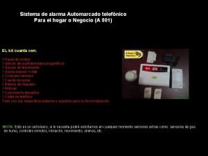 Sistema de alarma Automarcado telefnico Para el hogar