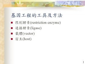 n n restriction enzyme ligase vector host 1