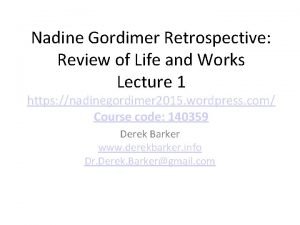 Nadine gordimer works Nadine gordimer works