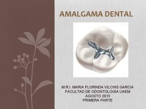 AMALGAMA DENTAL M R I MARIA FLORINDA VILCHIS